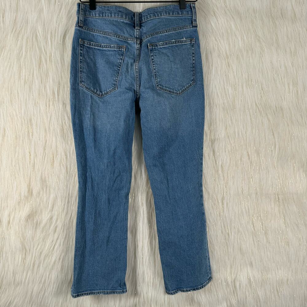 J. Crew Womens Mid Rise Flare Crop Jeans Distressed Med Wash BO748 SP23 27 - Picture 4 of 11